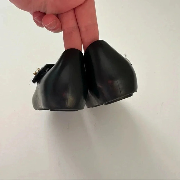 Mini Melissa toddler peep toe shoes size 7 black bow - Picture 8 of 8